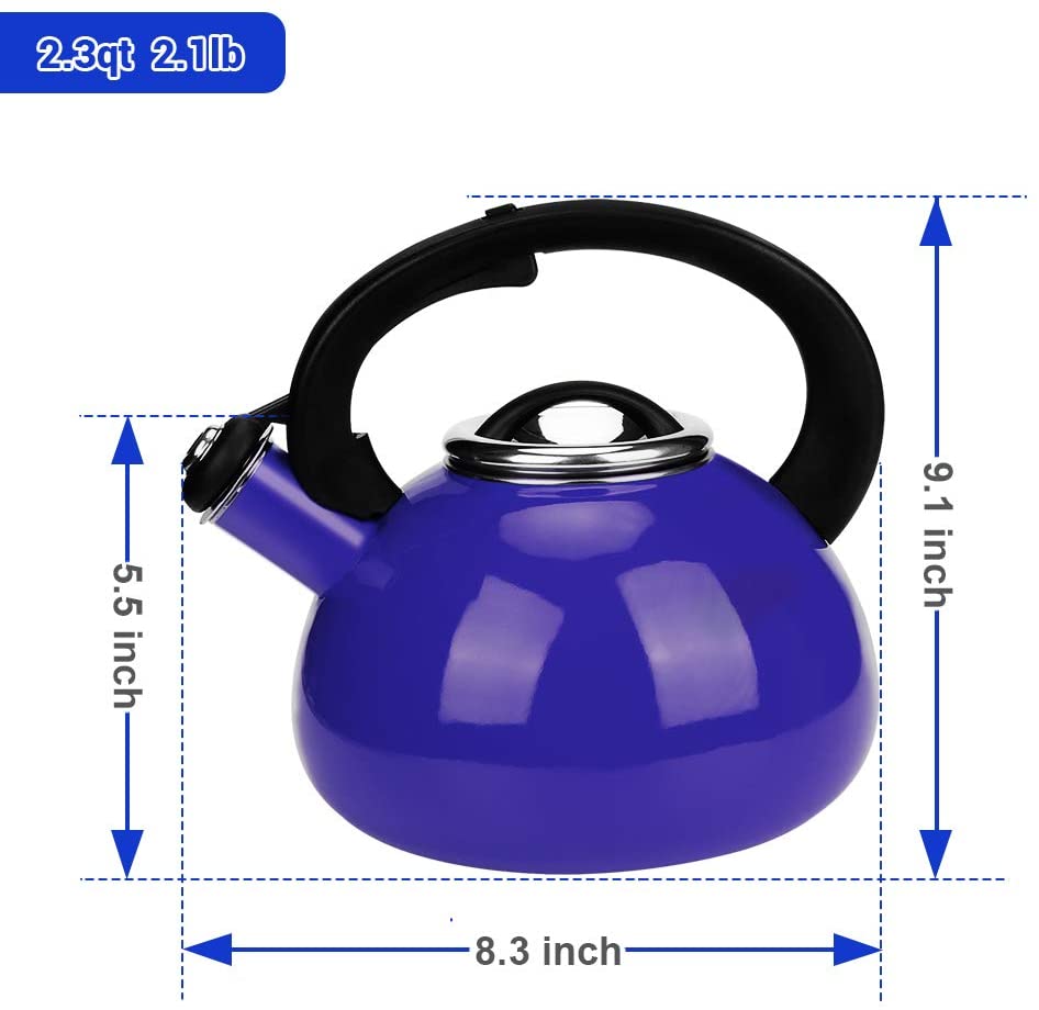 Whistling Tea Kettles, AIDEA 2 Quart Ceramic Tea Kettle for Stovetop