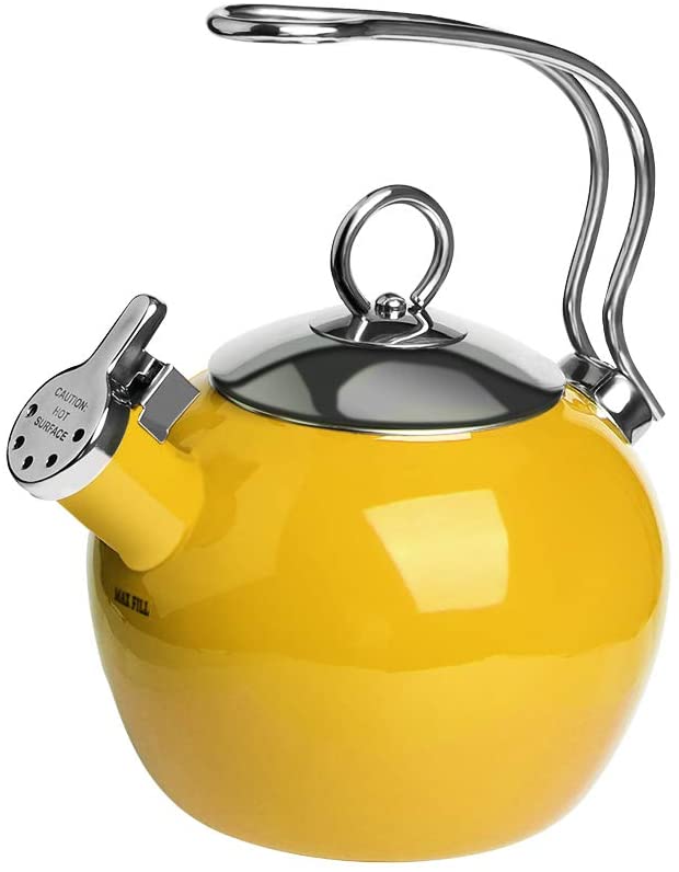 AIDEA Tea Kettle,1.7 Quart Whistling Enamel-on-Steel Tea Kettle for Stovetop