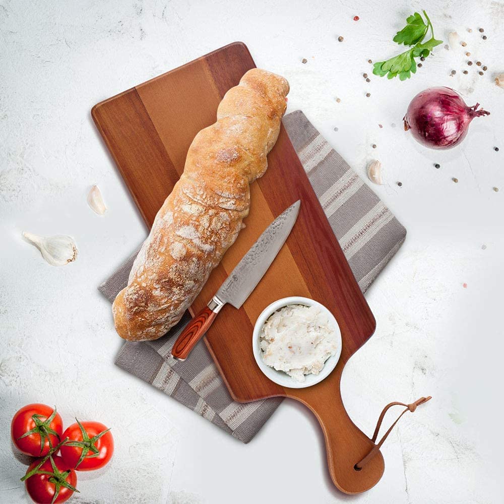 AIDEA Wood Cutting Board with Handle, Cheese Board Chartuterie Board,for Cutting and Serving 17"X11"bundle with 17"X6"(2 Pack)