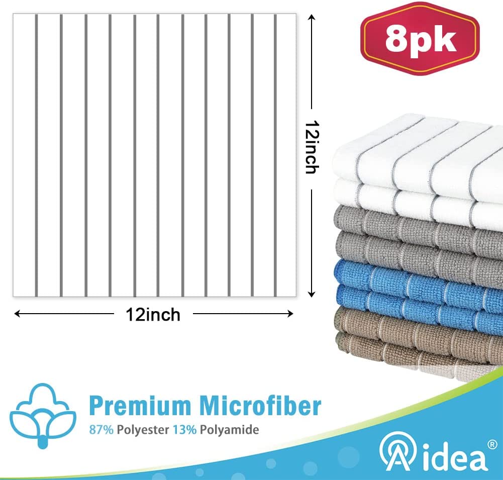 AIDEA Microfiber Dish Cleaning Cloths Softer Highly Absorbent, Lint Free Streak Free for House, Kitchen, Car, Window Gifts