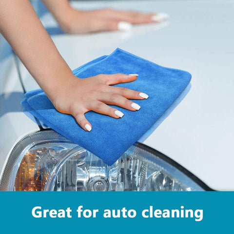 AIDEA Microfiber Cleaning Cloths-12Pack, Softer Highly Absorbent, Extra Thick Cleaning Cloths, Lint Free Streak Free for House, Kitchen, Car, Window Gifts(16in.x16in.)