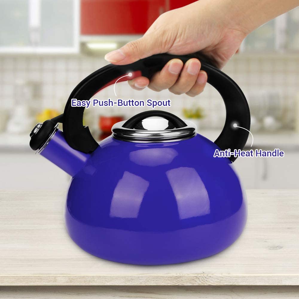 Whistling Tea Kettles, AIDEA 2 Quart Ceramic Tea Kettle for Stovetop