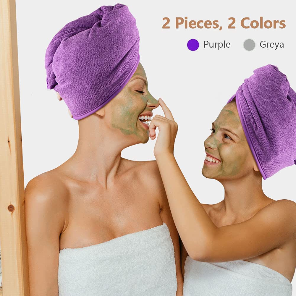 AIDEA Microfiber Hair Towel Wrap for Women, 10 inch X 26 inch, Super Absorbent Quick Dry Hair Turban