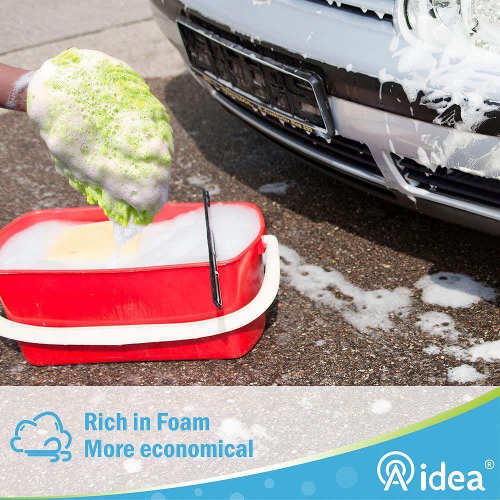Aidea Car Wash Mitt Microfiber, Scratch & Lint Free, Premium Chenille Microfiber Wash Mitt-Green