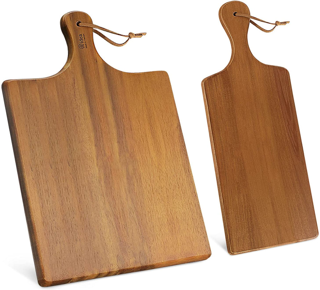 AIDEA Wood Cutting Board with Handle, Cheese Board Chartuterie Board，for Cutting and Serving 17"X11"bundle with 17"X6"(2 Pack)