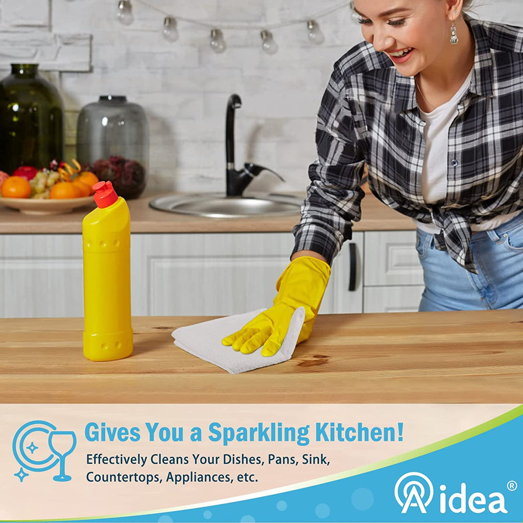 AIDEA Microfiber Cleaning Cloths White, Strong Water Absorption, Lint-Free, Scratch-Free, Streak-Free, Dish Towels White