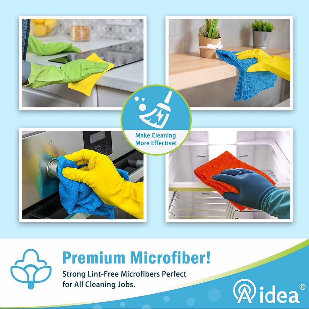 AIDEA Microfiber Cleaning Cloths, Softer and More Absorbent, Lint-Free, Wash Cloth for Home, Kitchen, Car, Window