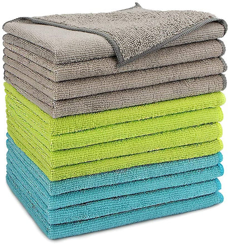 AIDEA Microfiber Cleaning Cloths-12PK, Softer Highly Absorbent, Lint Free Streak Free for House, Kitchen, Car, Window Gifts(12in.x16in.)