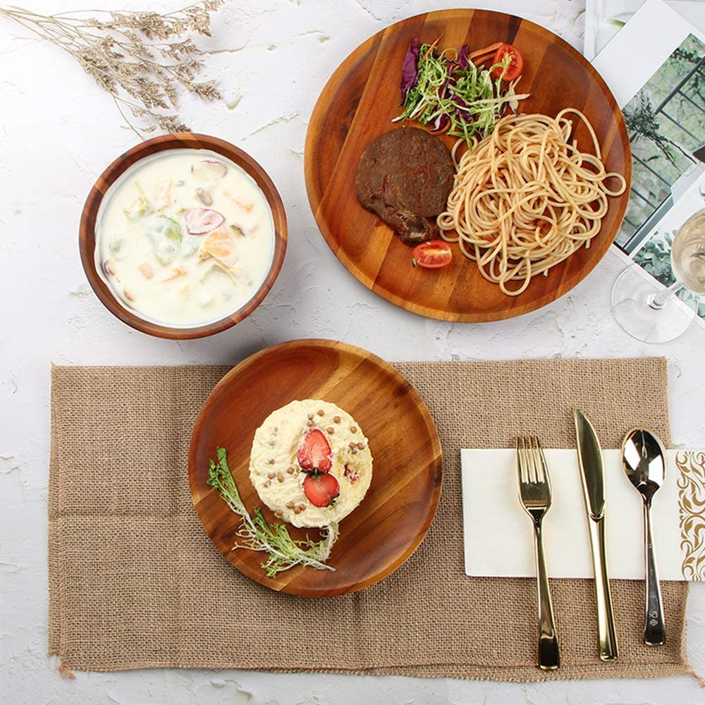 Acacia Wood Dinner Plates
