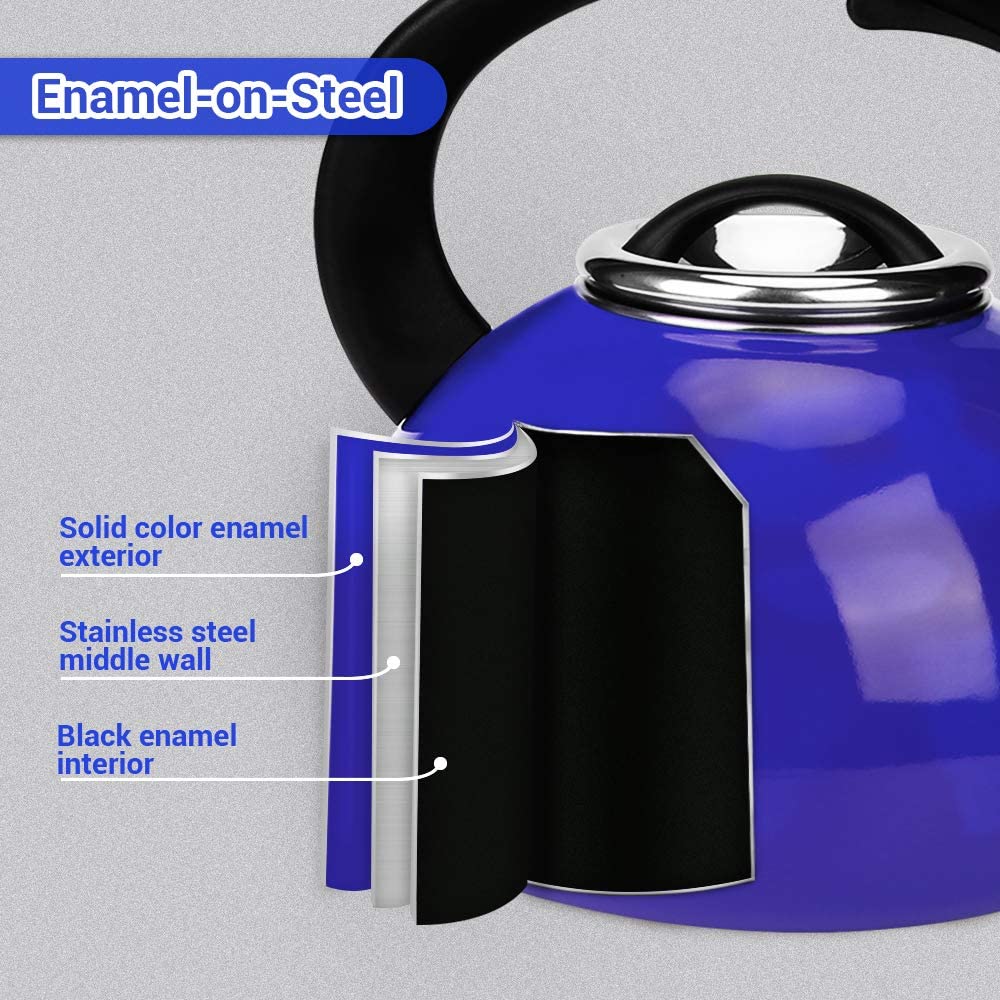 Whistling Tea Kettles, AIDEA 2 Quart Ceramic Tea Kettle for Stovetop