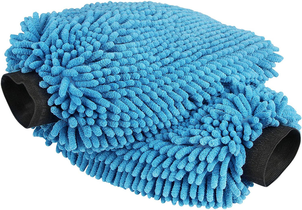 Aidea Car Wash Mitt Microfiber, Scratch & Lint Free, Premium Chenille Microfiber Wash Mitt-Green