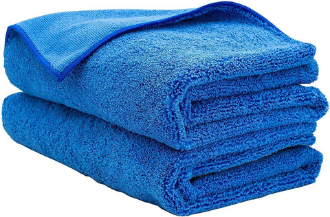 AIDEA Professional Microfiber Drying Towel-2PK, Premium Microfiber Towels, Scratch-Free, Strong Water Absorption Drying Towel for Cars, SUVs, RVs, Trucks, and Boats Gifts(24 in. x 31 in.)-Blue