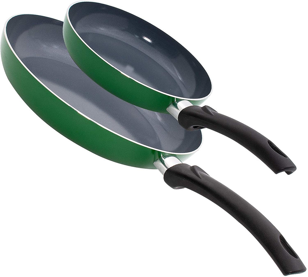 AIDEA 2-Piece Nonstick Ceramic Frying Pan set - 8 in & 11 Inch Frying Pan Skillet Set Turquoise Blue Fry Pan Egg Pan Dishwasher Safe