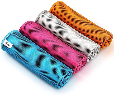 AIDEA Cooling Towel 4-PK(12.5" x39.5“), Microfiber Towel, Instant Chill Cooling Cloth as Cool Rags for Yoga, Sport, Gym, Workout, Camping, Fitness, Running, Workout & More Activities