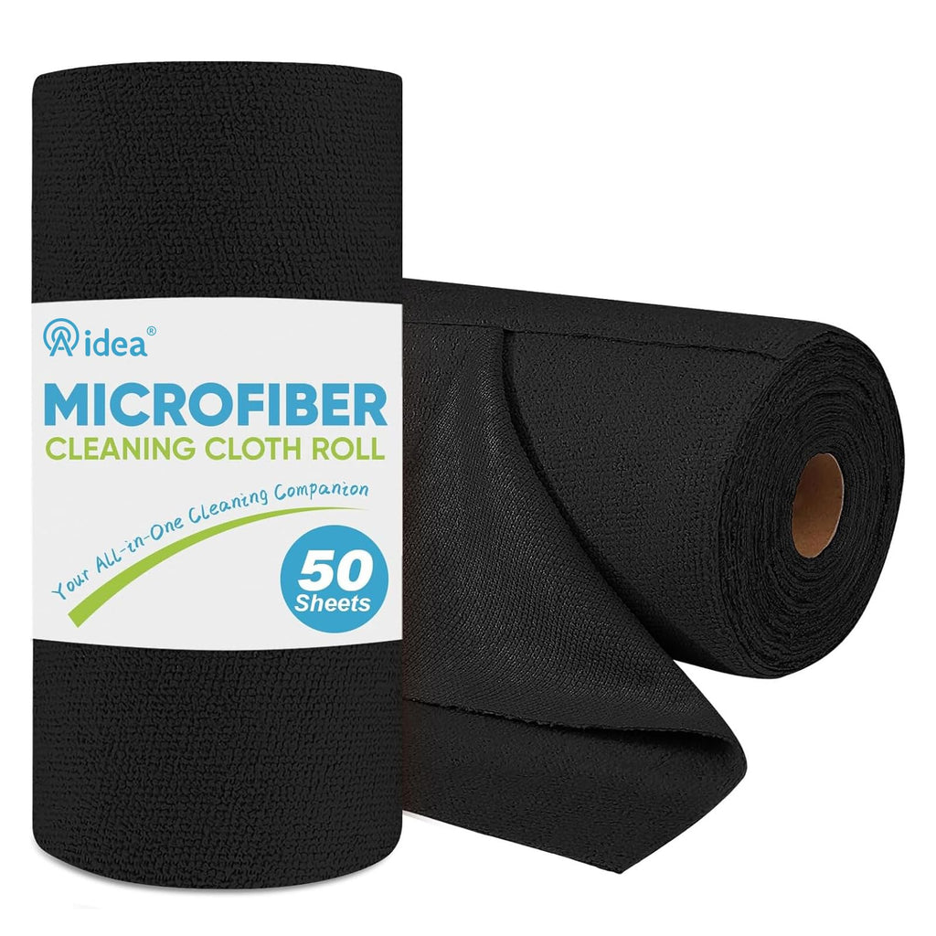 AIDEA Microfiber Cleaning Cloth Roll, Grey 75PK, Reusable Paper Towels Tear Away Cloth, Microfiber Towels for Cars, Wash Cloths, Lint Free Rags for House, Kitchen,Window,Cleaning Supplies 11.5"×11.5"