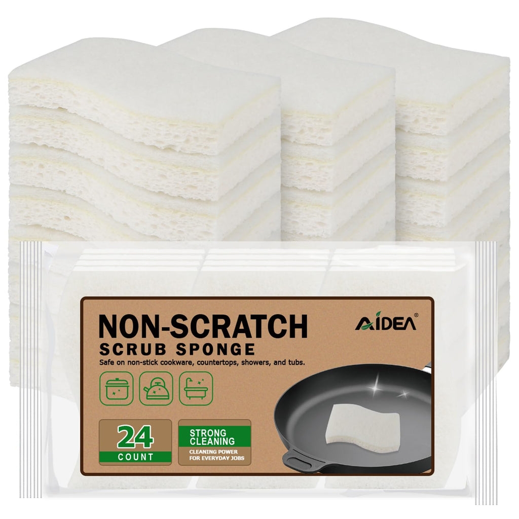 AIDEA Sponges Kitchen, Heavy Duty Scrub Sponge, 6Count, Sponges for Dishes