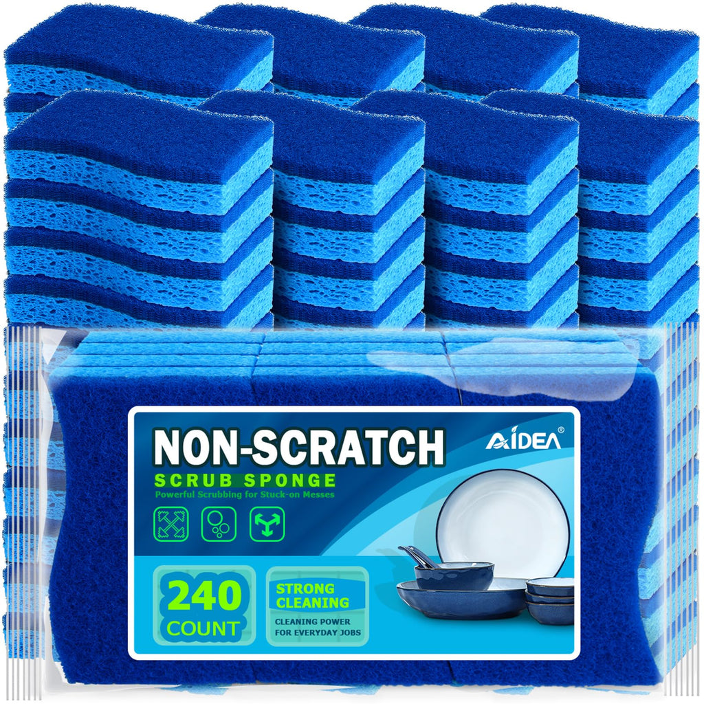 AIDEA Sponges Kitchen, Heavy Duty Scrub Sponge, 6Count, Sponges for Dishes