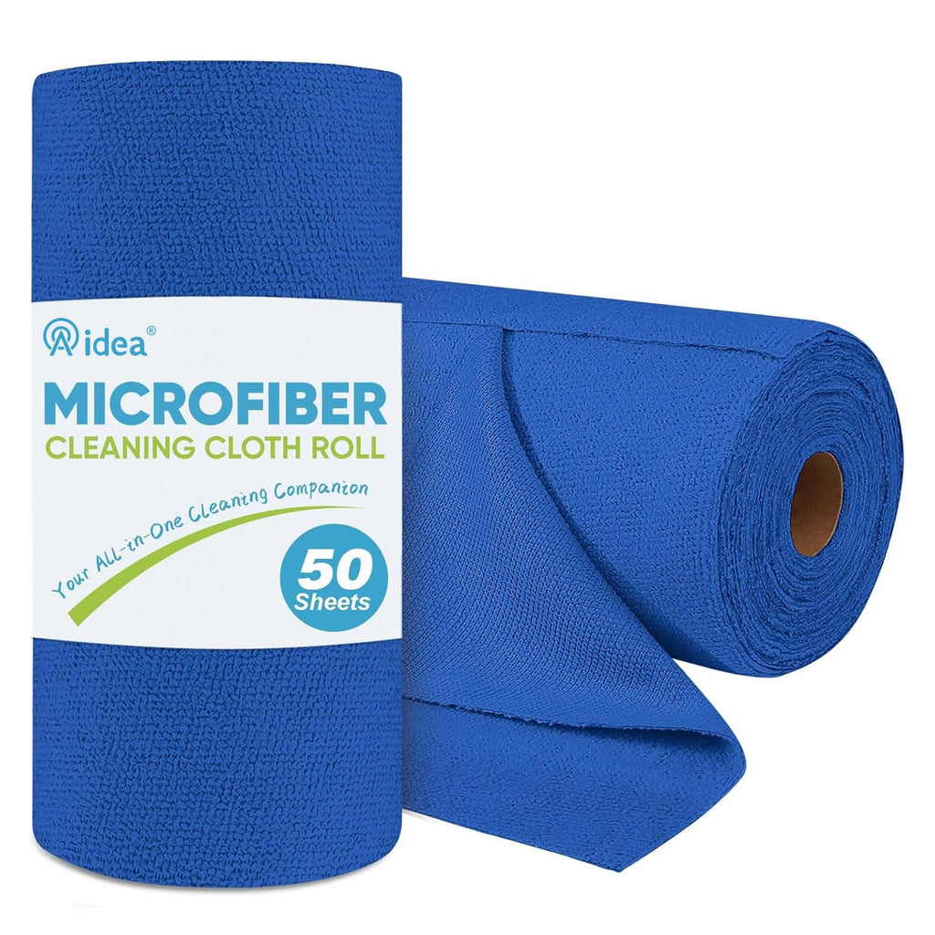 AIDEA Microfiber Cleaning Cloth Roll, Grey 75PK, Reusable Paper Towels Tear Away Cloth, Microfiber Towels for Cars, Wash Cloths, Lint Free Rags for House, Kitchen,Window,Cleaning Supplies 11.5"×11.5"