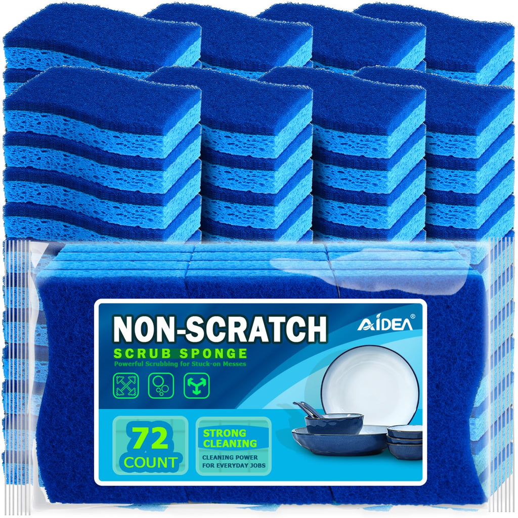AIDEA Sponges Kitchen, Heavy Duty Scrub Sponge, 6Count, Sponges for Dishes