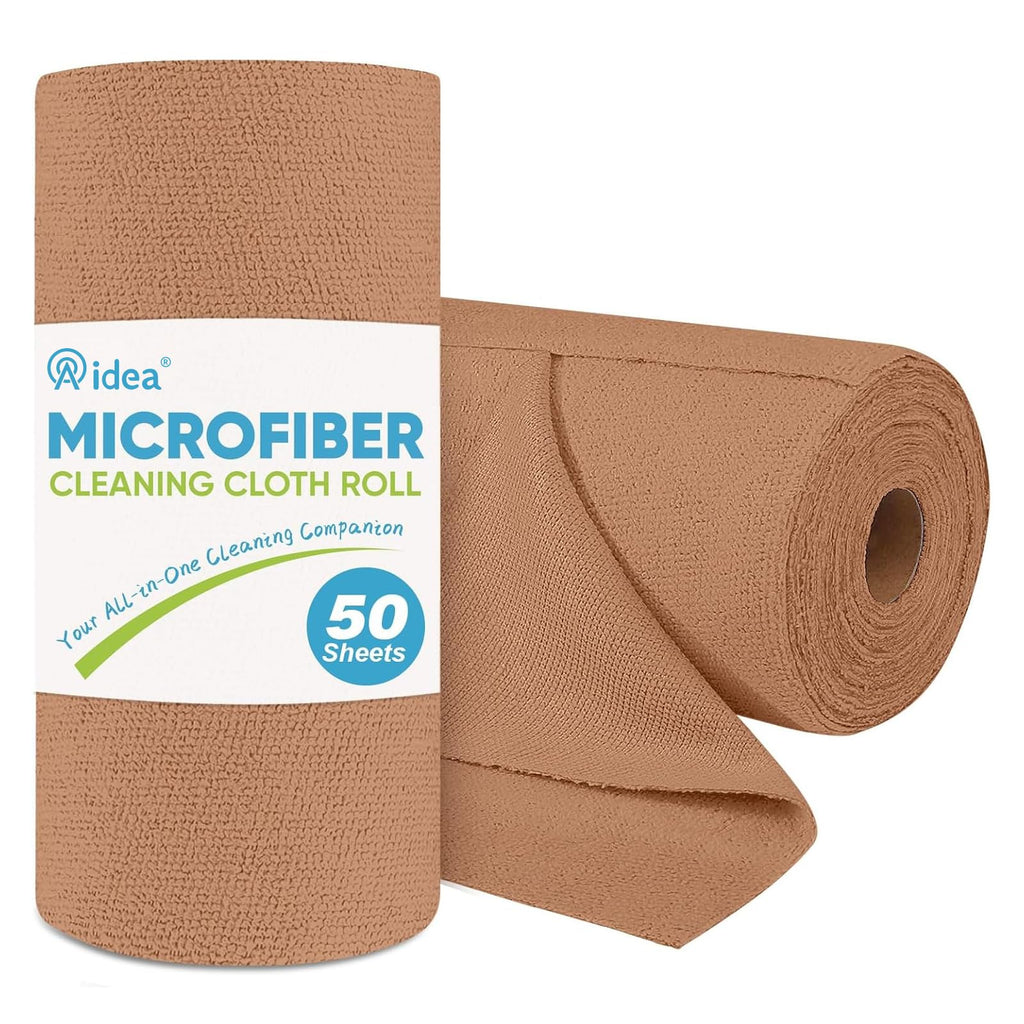 AIDEA Microfiber Cleaning Cloth Roll, Grey 75PK, Reusable Paper Towels Tear Away Cloth, Microfiber Towels for Cars, Wash Cloths, Lint Free Rags for House, Kitchen,Window,Cleaning Supplies 11.5"×11.5"