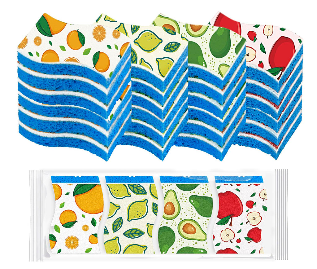 AIDEA Sponges Kitchen, Heavy Duty Scrub Sponge, 6Count, Sponges for Dishes