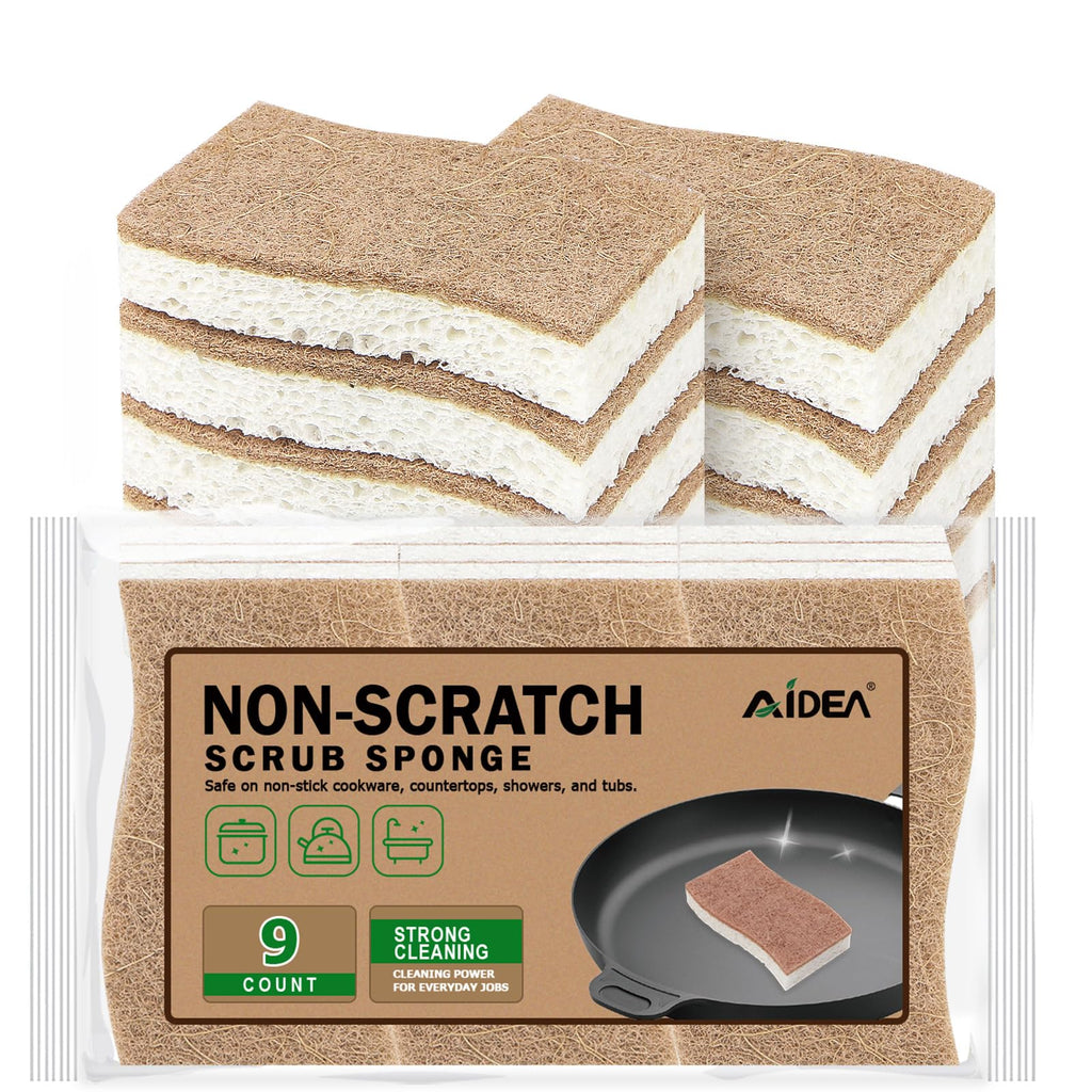 AIDEA Sponges Kitchen, Heavy Duty Scrub Sponge, 6Count, Sponges for Dishes