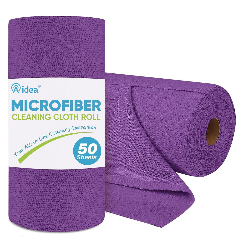 AIDEA Microfiber Cleaning Cloth Roll, Grey 75PK, Reusable Paper Towels Tear Away Cloth, Microfiber Towels for Cars, Wash Cloths, Lint Free Rags for House, Kitchen,Window,Cleaning Supplies 11.5"×11.5"