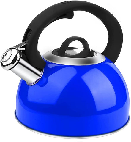 AIDEA Tea Kettle, 2 Quart Whistling Stainless Steel Tea Kettle for Stovetop (Blue)