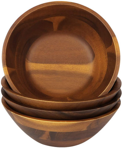 AIDEA Wooden Bowls, Salad Bowl 7 Inch Set of 4