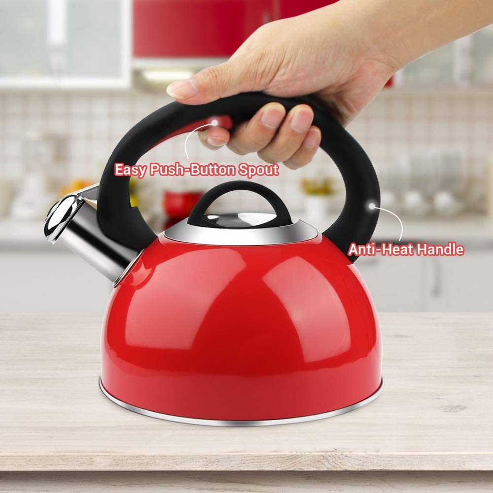 AIDEA Tea Kettle, 2 Quart Whistling Stainless Steel Tea Kettle for Stovetop