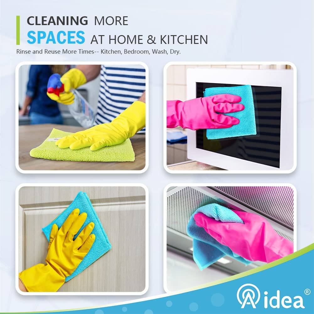 AIDEA Microfiber Cleaning Cloths, Softer Highly Absorbent, Lint Free Streak Free for House, Kitchen, Car, Window Gifts