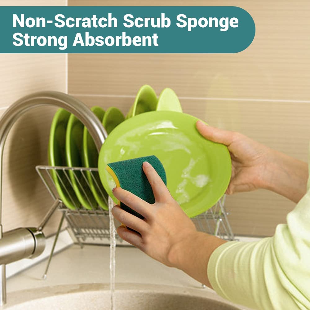 Kitchen Cleaning Sponges Eco Non-Scratch for Dish,Scrub Sponges Pack of 12