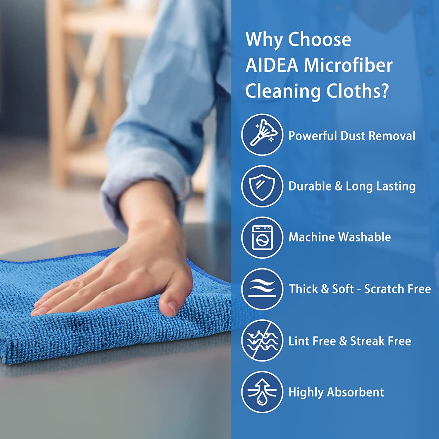 AIDEA Microfiber Cleaning Cloths-50 Pack, Premium All-Purpose Softer H –  Aidea USA, Your One Stop Shop For Home Products