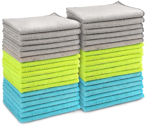 AIDEA Microfiber Cleaning Cloths-36Pack, Softer Highly Absorbent, Lint Free Streak Free for House, Kitchen, Car, Window Gifts (12in.x16in.)