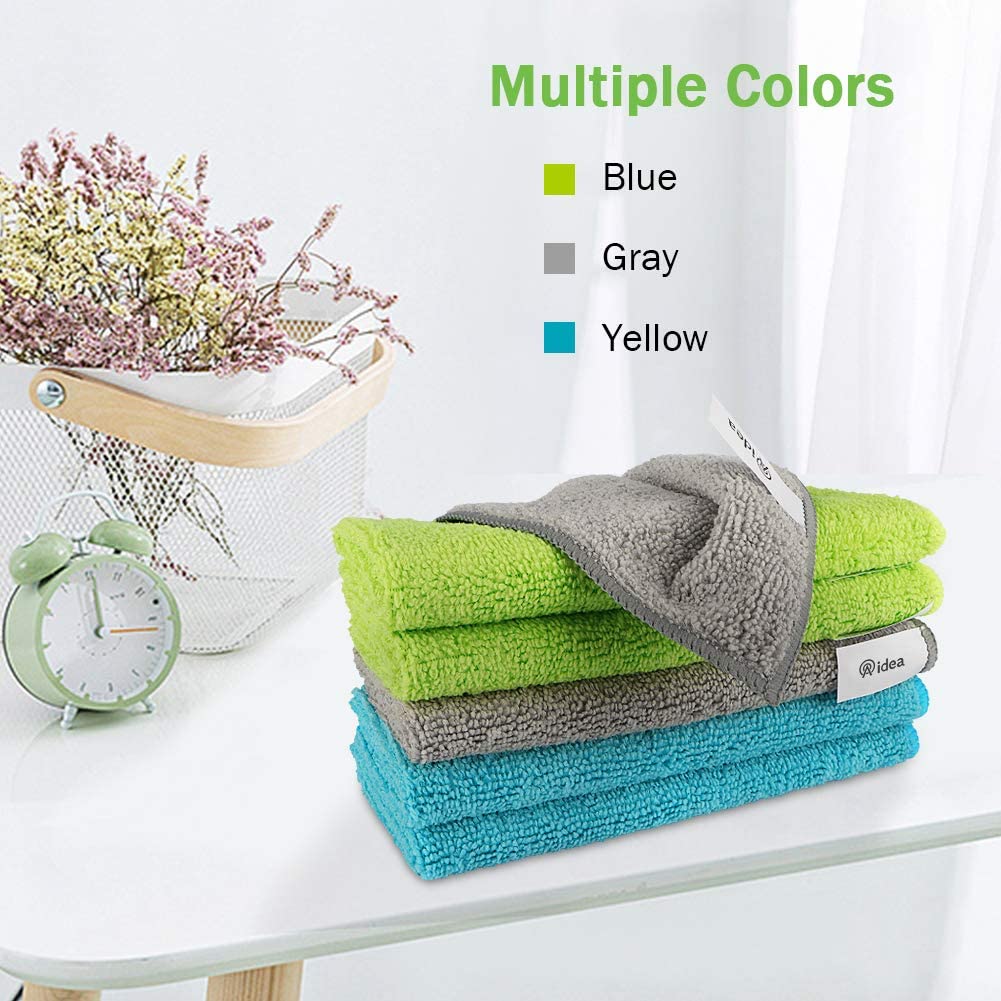 AIDEA Microfiber Cleaning Cloths-12PK, Softer Highly Absorbent, Lint Free Streak Free for House, Kitchen, Car, Window Gifts(12in.x16in.)