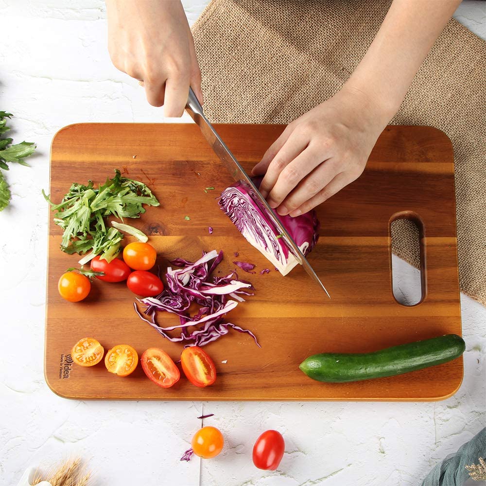 AIDEA Double Thick Cutting Board, Reversible Board with Built-in Handle  &Juice Groove for Meat and Vegetable(16''x12''x1.5'')