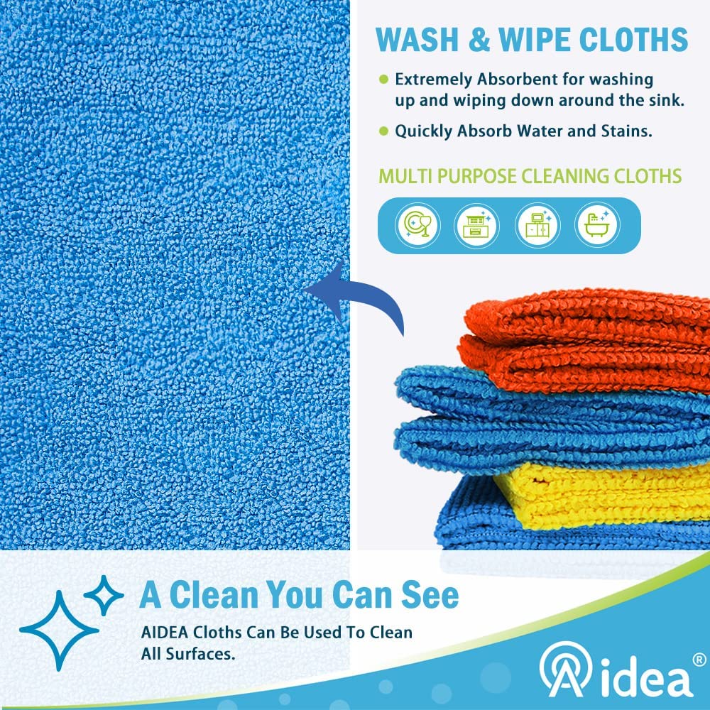 AIDEA Microfiber Cleaning Cloth-24PK, Premium All-Purpose Microfiber T –  Oasis Bahamas