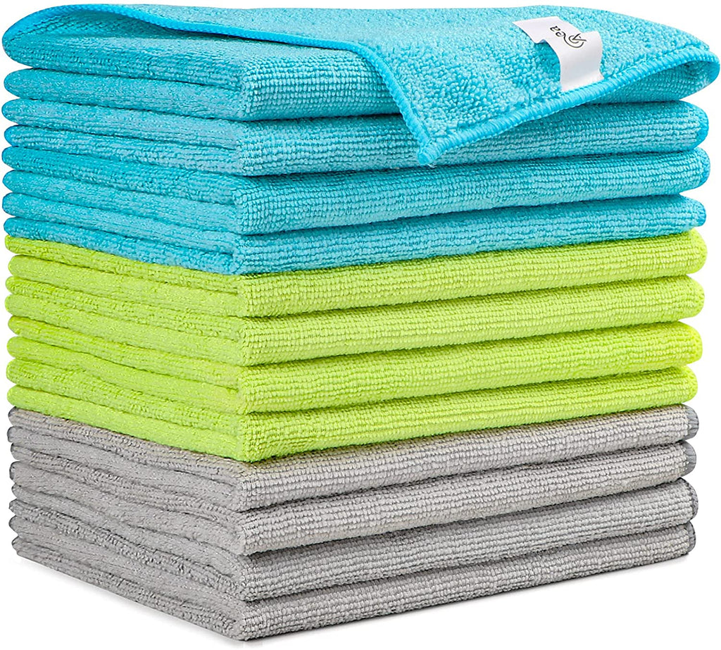 AIDEA Microfiber Cleaning Cloths, Softer Highly Absorbent, Lint Free Streak Free for House, Kitchen, Car, Window Gifts