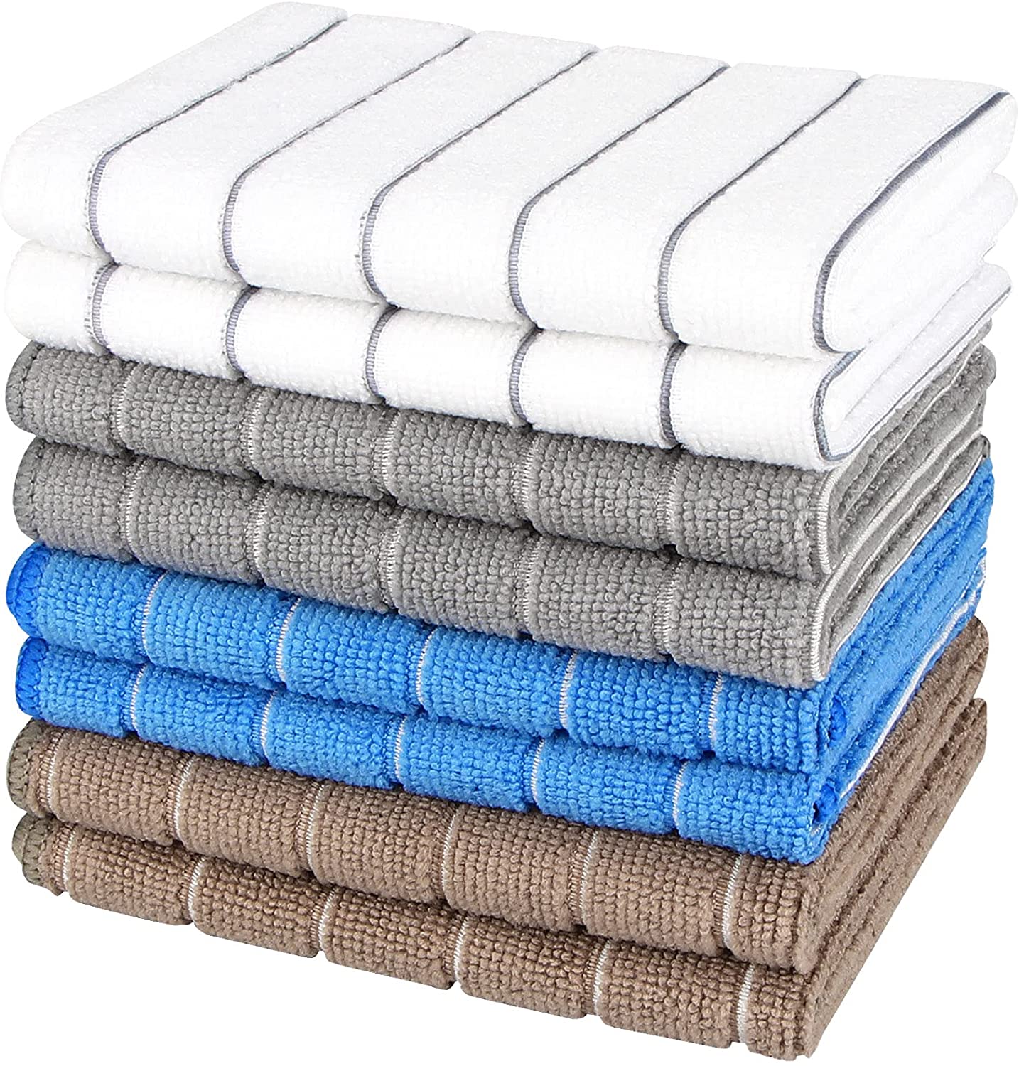 HYER KITCHEN Microfiber Kitchen Towels, Stripe Designed, Super Soft and  Absorben
