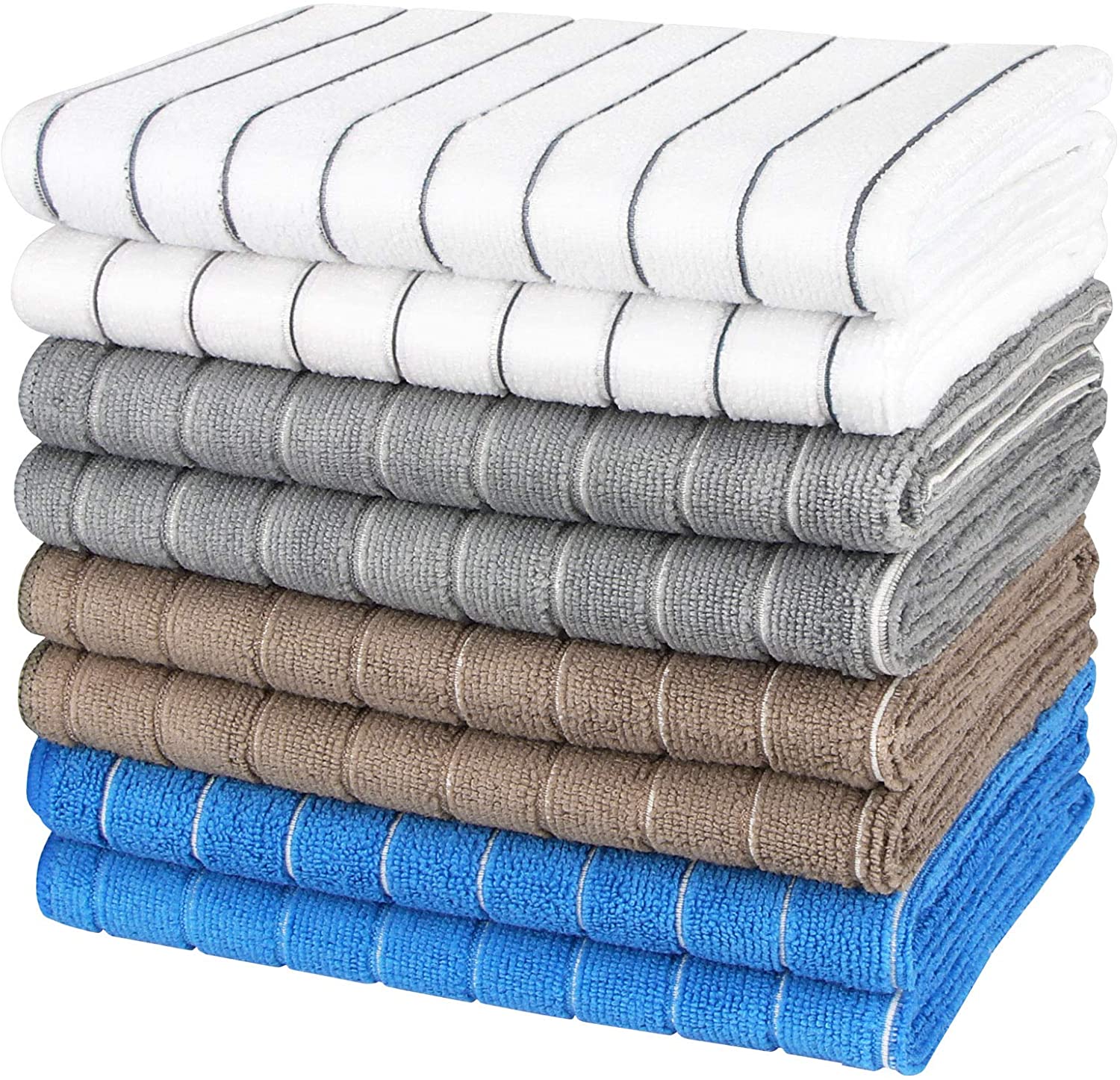 AIDEA Microfiber Cleaning Cloths-8PK, All-Purpose Softer Highly Absorbent,  Lint Free - Streak Free Wash Cloth for House, Kitchen, Car, Window
