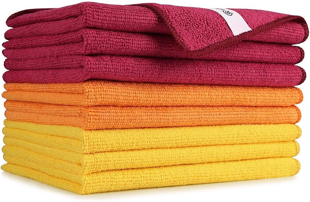 AIDEA Microfiber Cleaning Cloths-8PK, Softer Highly Absorbent, Lint Free Streak Free for House, Kitchen, Car, Window Gifts